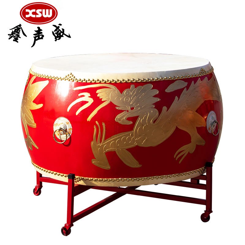 鑫声威 牛皮鼓1米战鼓龙鼓+鼓架常规款