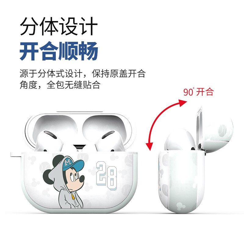 ESCASE 迪士尼苹果airpodspro保护套2021新款无线耳机3代软壳硅胶皮纹超薄动漫蓝牙个性潮男女