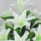 仿真花束12头百合花假花餐桌客厅装饰品仿真百合花摆件塑料花干花 白色 七朵花（七星高照）高度53cm