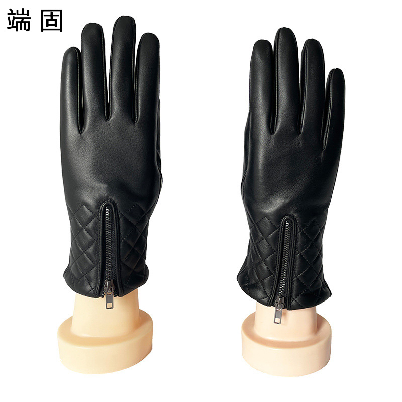 端固绵羊皮加绒女士手套盒装D11T/副高清大图