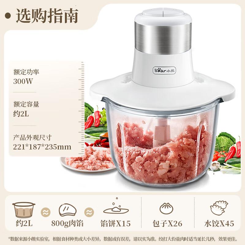 小熊(Bear)绞肉机家用 绞馅机 碎肉机 电动多功能料理搅拌机打肉机饺子肉馅蒜蓉机 搅肉机QSJ-C03A1 约2L高清大图