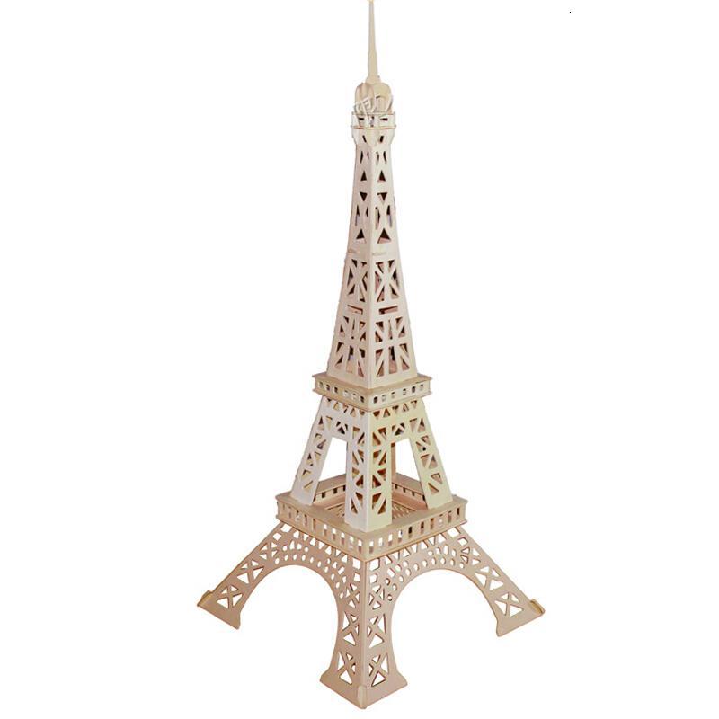 玩具木制3d立体拼图木质拼装拼插大号建筑模型diy手工礼品积木大号款