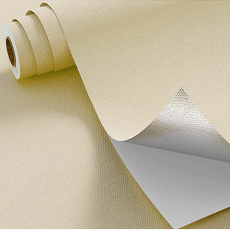 先围 壁纸墙纸墙布 铝箔不透底豆黄色 卷高清大图