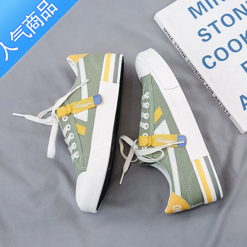 SUNTEK帆布鞋女春季薄款小白鞋2023新款女鞋ulzzang百搭ins街拍潮高清大图