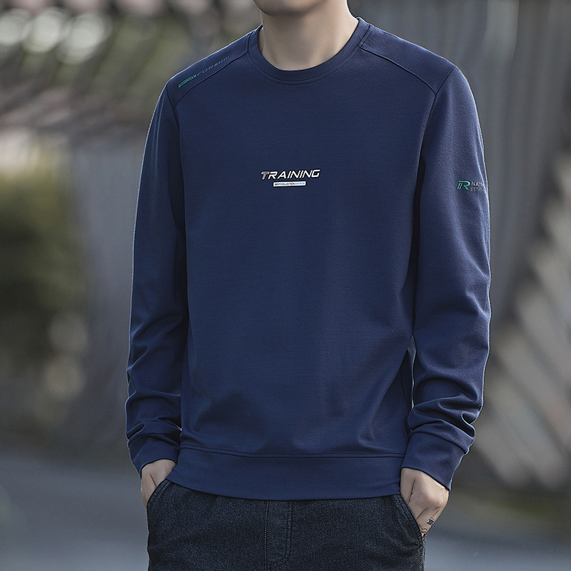 长袖卫衣男春秋季新款圆领卫衣男韩版宽松男式罗马布上衣休闲运动