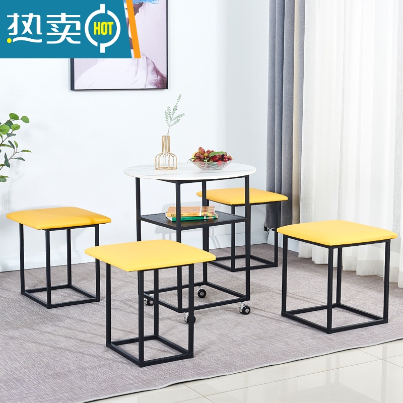 敬平可收纳多功能网红魔方凳子茶几组合五合一家用边几角几矮凳可叠放收纳凳高清大图