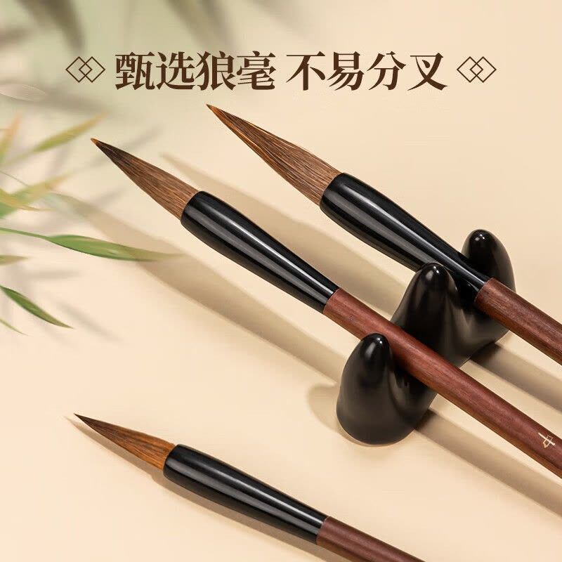 得力 36005 0毛笔套装 33*5*1.2cm 3支/袋 (单位:袋) 原木色图片