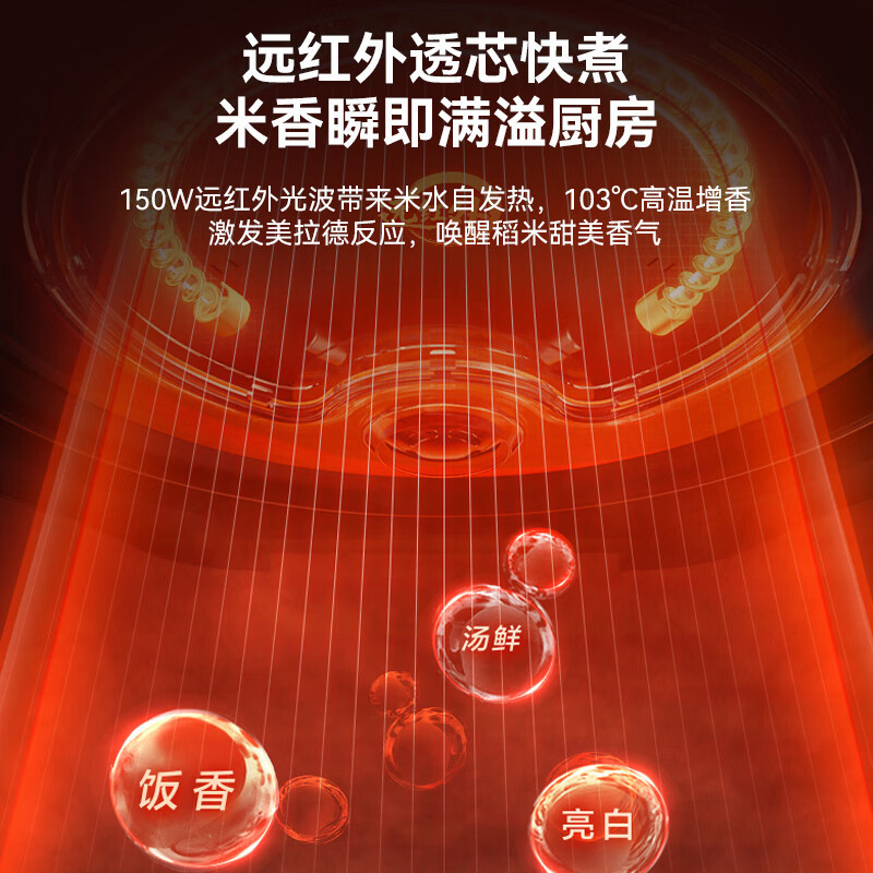 苏泊尔(SUPOR)远红外电饭煲电饭锅2L铜晶球釜内胆 IH加热柴火饭智能预约语音提示多功能煮饭锅SF20HC0998高清大图