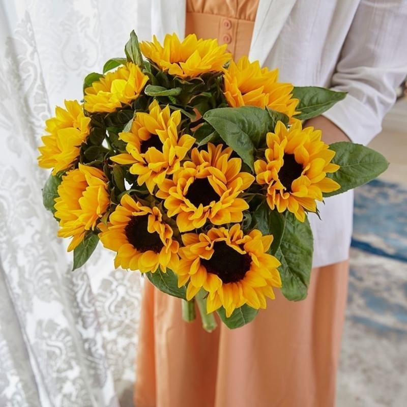 水养鲜花真花昆明基地直发混搭花束顺丰冷链 迷你小向日葵6支 保鲜剂