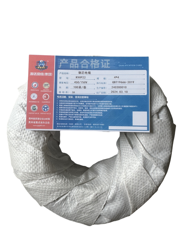 固达电缆 铜芯电缆 KVVP22-2*2.5 米高清大图