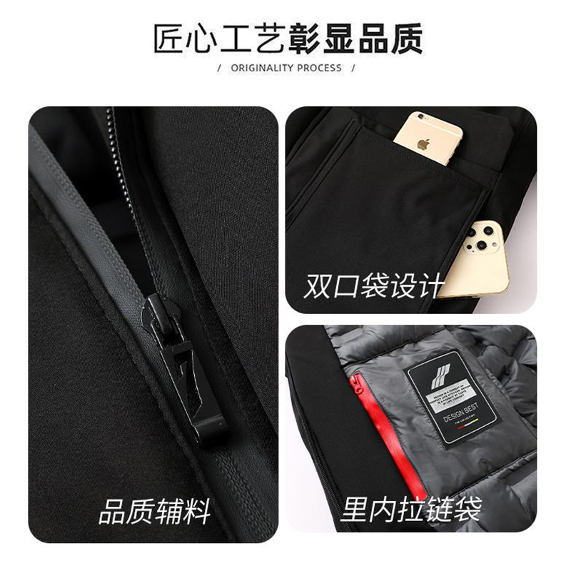 啄木鸟加棉加厚男士棉衣男款冬季商务休闲保暖棉服爸爸冬装外套高清大图