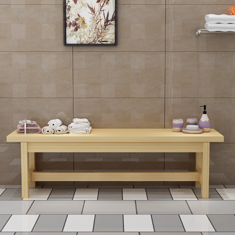 鑫金虎浴室更衣凳实木长条凳XJH-BY40 1500*350*400mm高清大图