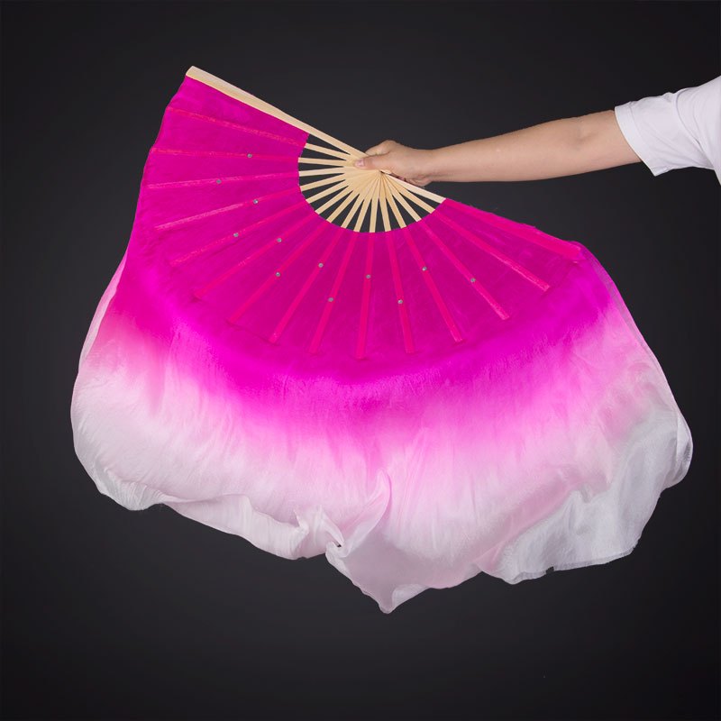 舞蹈跳舞扇双面加长秧歌扇古典舞演出大扇子秀色绸扇子