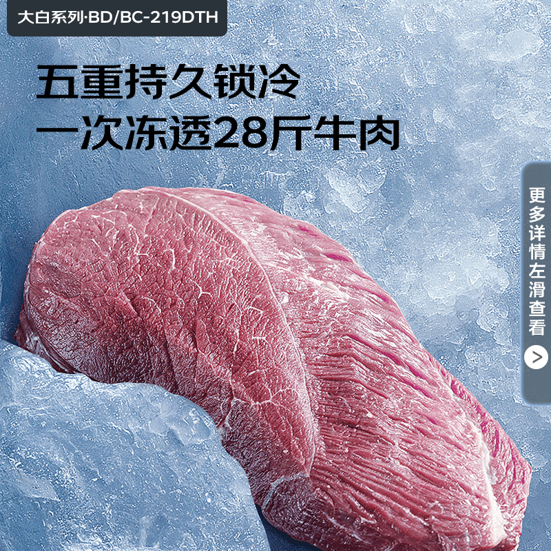 康佳(KONKA) 219升大容量冰柜家用商用冷藏冷冻转换 一级能效单温 节能冰箱 BD/BC-219DTH