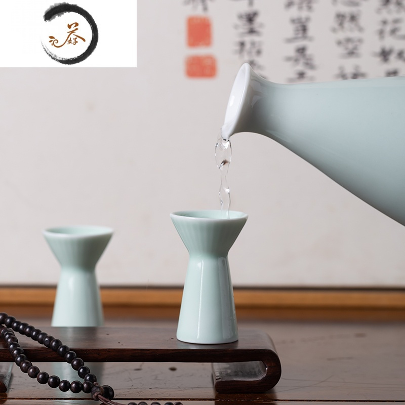 haoyangdao景德镇陶瓷小酒杯一口杯白色创意酒盅家用复古中式白酒杯