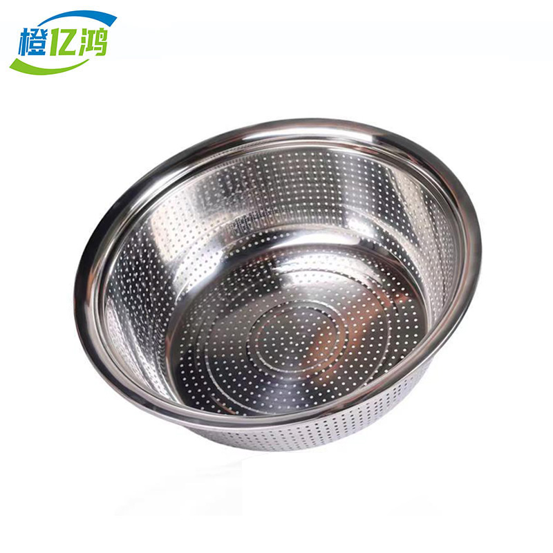 橙亿鸿 不锈钢沥水圆盆 洗菜漏盆 直径30cm/个高清大图