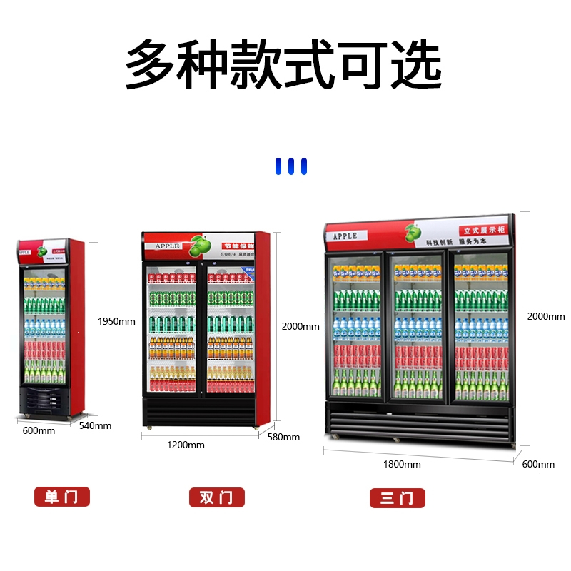 纳丽雅冷藏展示柜冰柜保鲜饮料冷饮单双三(冷藏展示柜