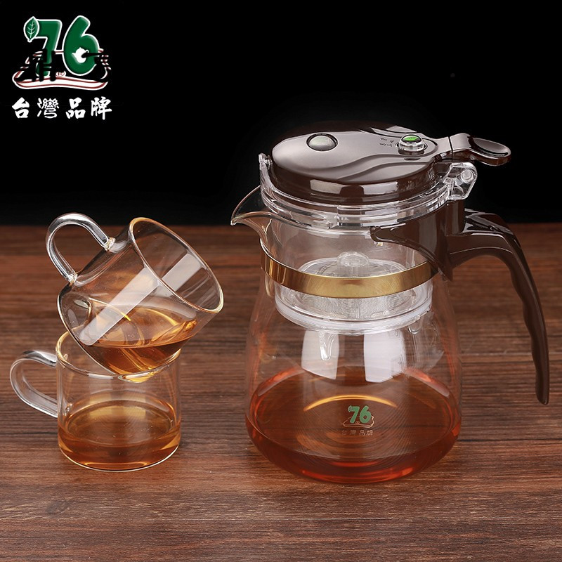 鼎亨台湾泡茶杯全拆洗耐热玻璃飘逸杯泡茶壶家用过滤沏茶壶茶具套