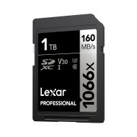 雷克沙(Lexar)1TB SD卡1066X高速U3 V30读160MB/s写120MB/s单反微单相机内存卡存储