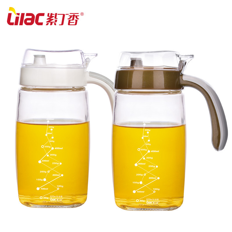 WQLQ紫丁香无铅食品级玻璃防漏油壶[棕色]820毫升(JA820)