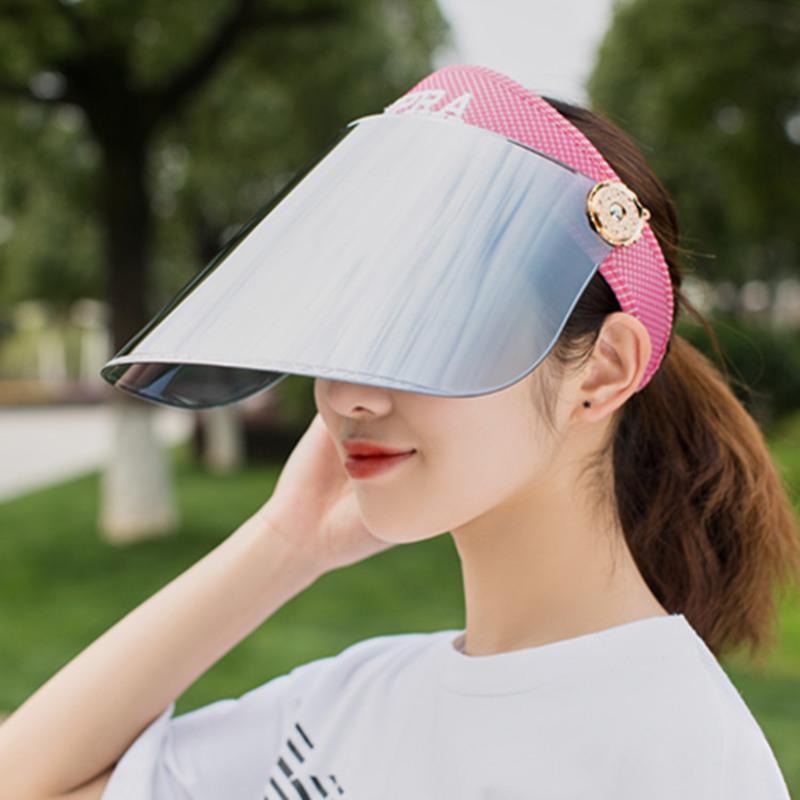 夏天防紫外线太阳帽女士夏季骑车遮脸防晒遮阳帽男电动车空顶帽子中国