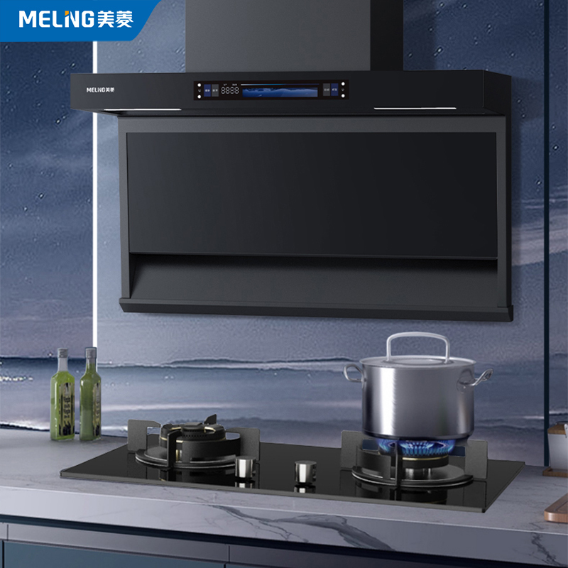 l美菱油烟机智多星智能触屏顶侧双吸挥手智控智能热熔洗21立方大风量