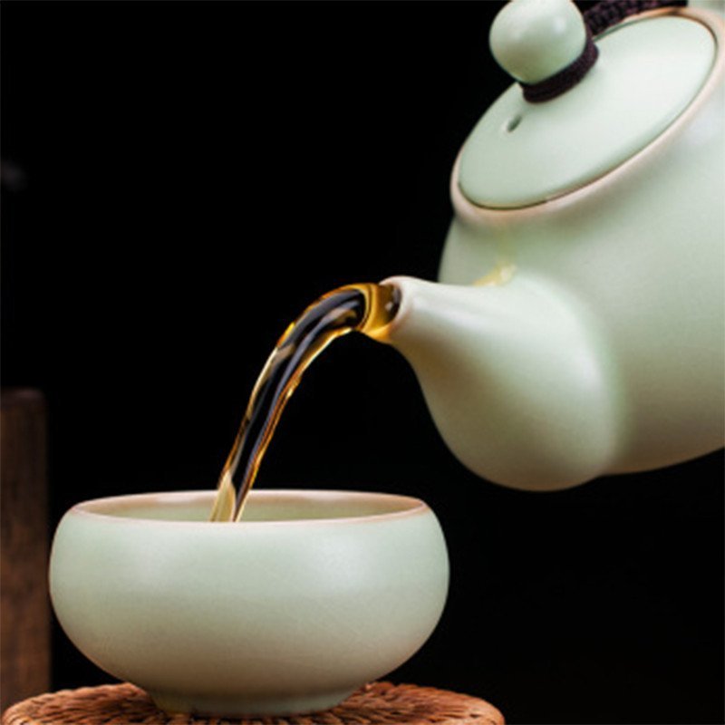 彩帮 整套茶具套装 8头汝窑功夫茶具套装 景德镇瓷器茶壶茶杯茶具礼盒装端月壶家用