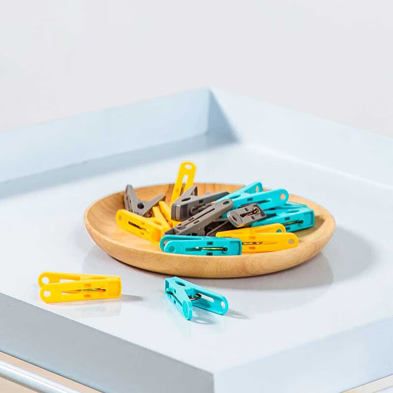 茶花衣夹防滑夹扣锯齿压口加厚材质咬合力强J07002(颜色随机)高清大图