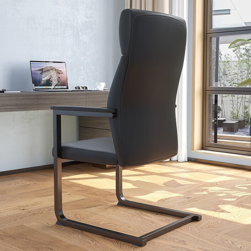 锦北皮质会议椅椅子电脑椅办公椅会议培训椅网布椅弓形椅职员座椅H-6高清大图