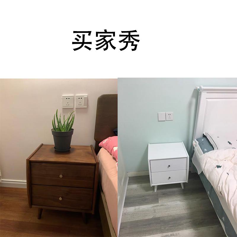 森美人全实木床头柜简约现代卧室小型迷你储物柜时尚两抽纯实木北欧高清大图