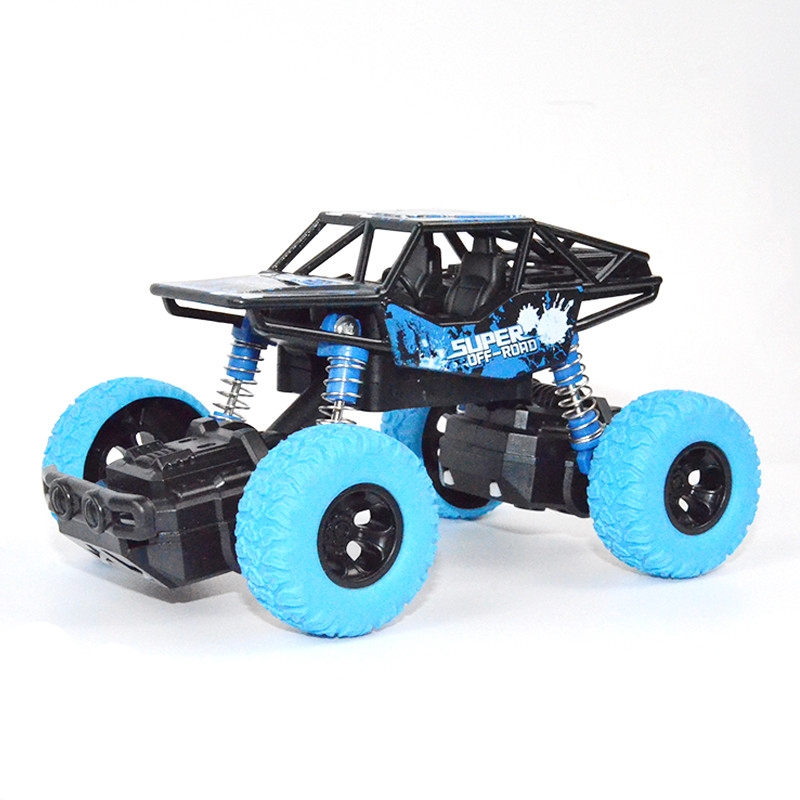 优卡家ukarger弹簧攀爬车回力车蓝色大轮四驱越野汽车儿童玩具模型