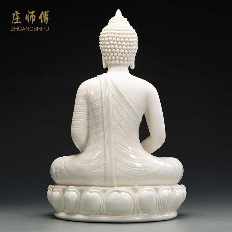 陶瓷东南亚佛像释迦摩尼阿弥陀佛药师佛菩提如来佛像摆件 三维工匠 释迦摩尼佛(红色带底座)高清大图