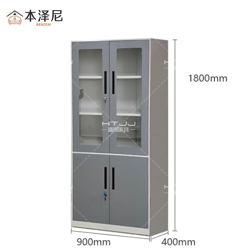 本泽尼 钢制柜 办公柜 HTZ-G9418H 9000*400*1800mm 组高清大图