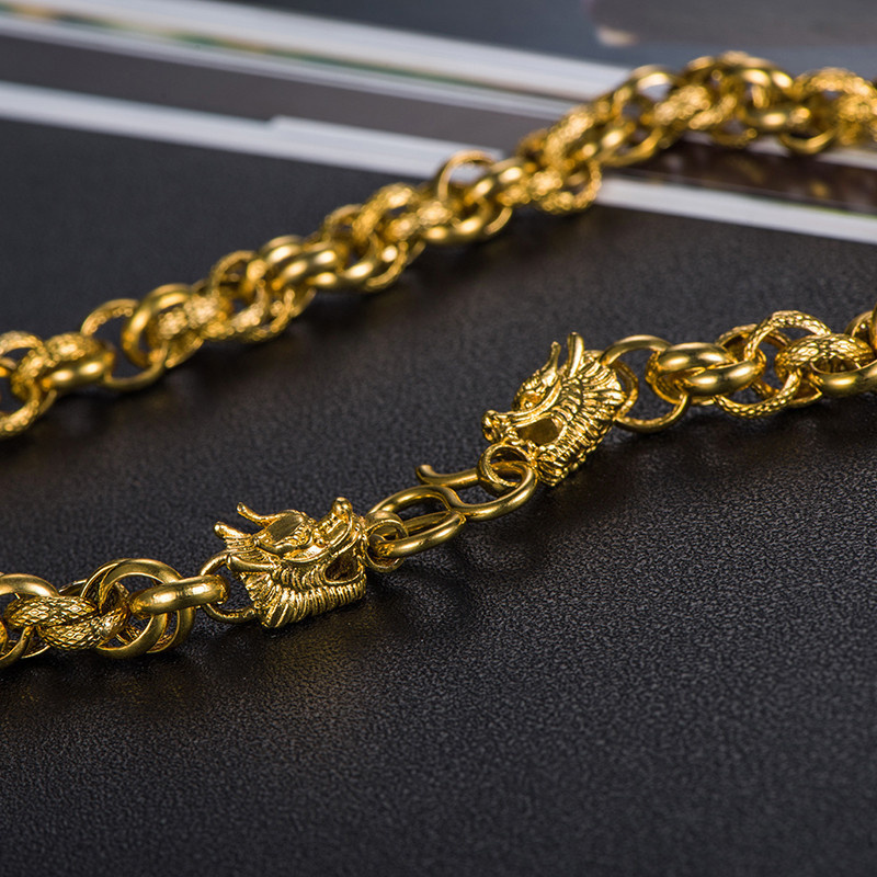 项链 男款 仿越南沙金项链 镀金链子男士龙头霸气饰品送女朋友七夕