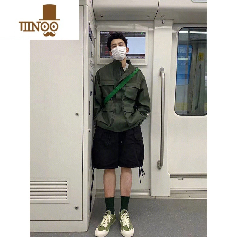 YANXU军绿色美式机能无帽防晒冲锋衣外套男夏季薄款夹克阿尔法m65风衣高清大图