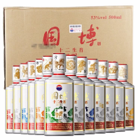 贵州茅台酒 收藏酒 53度 茅台 国博十二生肖纪念酒 酱香型白酒 500ml*12瓶整箱装