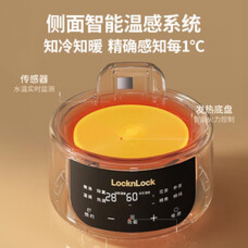 乐扣乐扣全玻璃养生壶迷你办公室一人用保温一体全自动恒温花EJK3655WHT 语音养生款(茶漏+炖盅) 1L高清大图