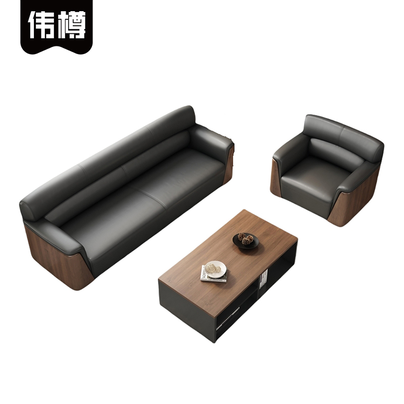 伟樽皮质沙发单+三人位+茶几1200*600*450mm套高清大图