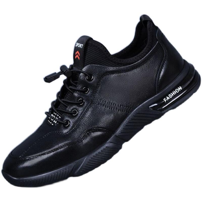 骆驼潮男鞋春季潮鞋韩版休闲舒适防滑防水英伦风男士皮鞋百搭皮面爸爸