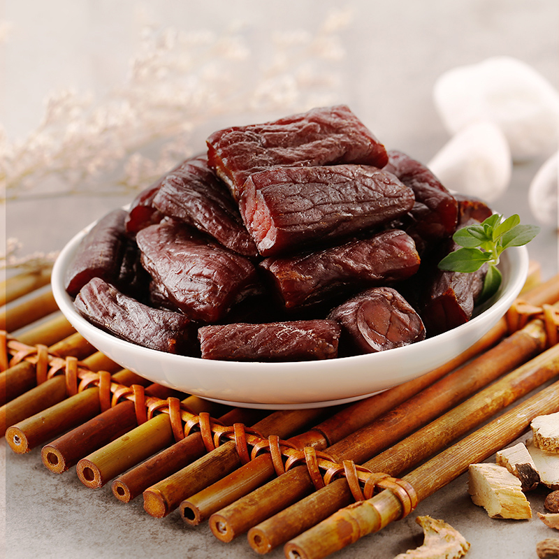 科尔沁 休闲零食 干筋食族 128g 风干牛肉(辣)+牛板筋(香辣) 混合装