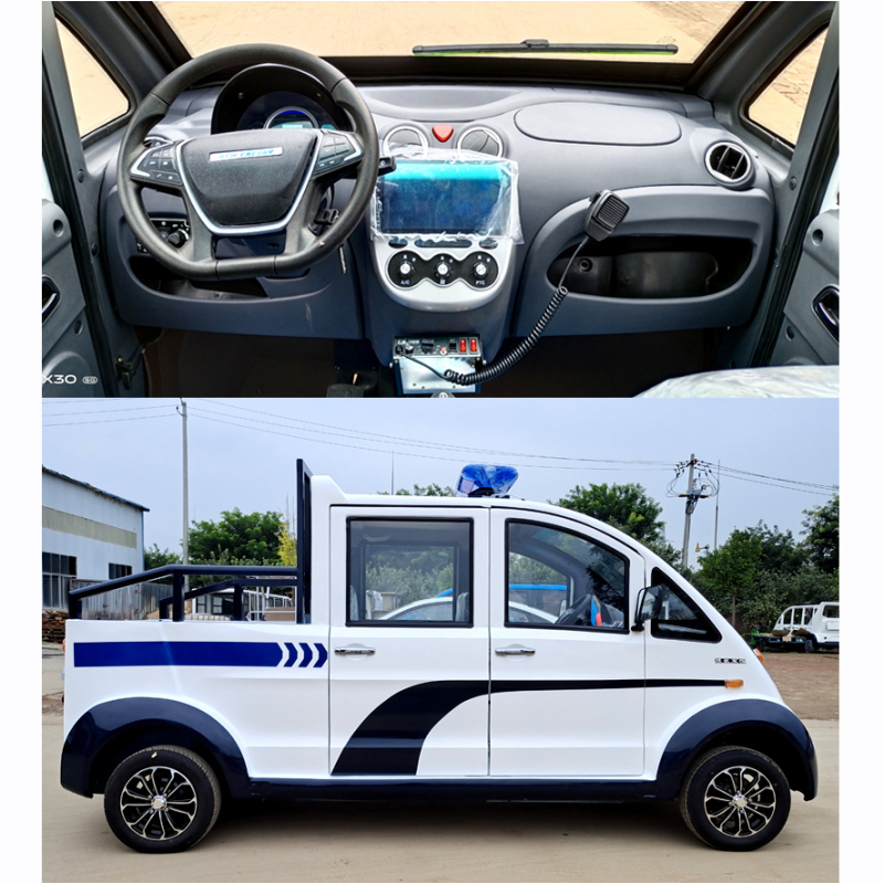 德武双排5座电动四轮巡逻皮卡车拉货带斗电动转运工具高配