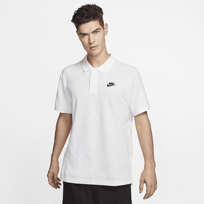耐克(NIKE)男士运动POLO衫经典设计舒适棉质面料翻领短袖上衣 L White/Black