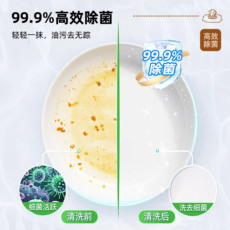 金鱼牌 厨房湿巾40张大号200*300mm抽取式加厚洗洁精华不伤手 40抽*3包高清大图