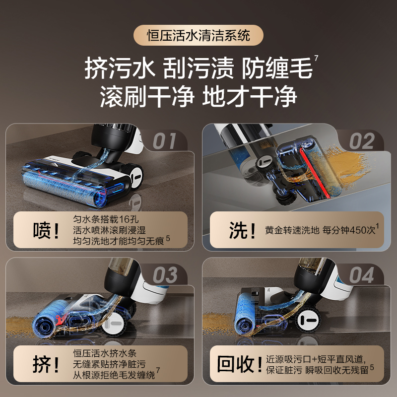 [智能][空间站]TINECO添可智能洗地机芙万基站版家用无线除菌吸拖洗一体Station Pro高清大图