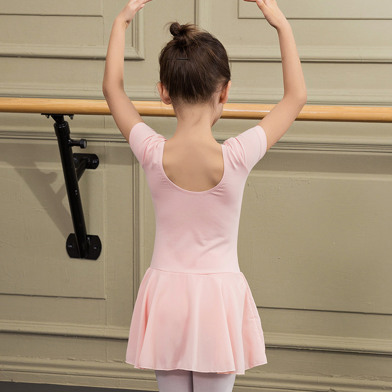 法国芭蕾舞裙儿童考级连体服短袖练功裙舞蹈演出服装