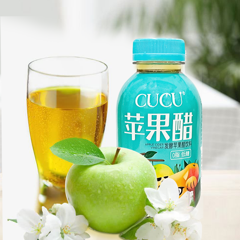 CUCU苹果醋 发酵苹果醋饮料0脂低糖 350ml*12瓶