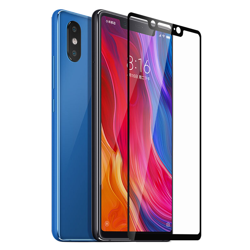 [买2送手机壳]轻万适用小米8se钢化膜xiaomi透明全屏黑色8se玻璃贴膜高清手机保护膜高清大图