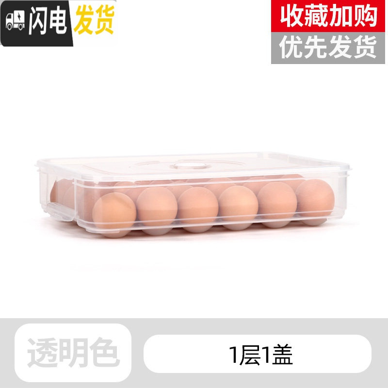 三维工匠鸡蛋收纳盒架托多层家用冰箱长方形格子饺子盒日式放食品的保鲜盒高清大图