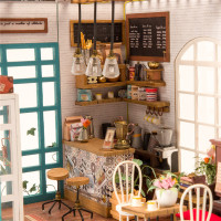 若态若来diy小屋 手工制作拼装小房子模型玩具创意拼插拼图艺术屋男生女生生日礼物 DG109西蒙的时光咖啡店