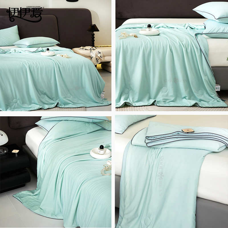 伊伊爱 八星凉感提花大豆夏被 果绿高清大图